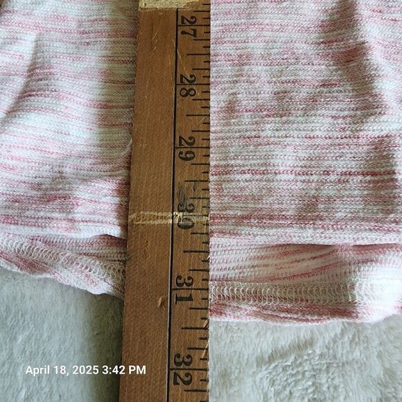 LL Bean M Reg Dress Tunic Pink White Heather 3/4 Sleeves 100% Cotton Back Zip - Picture 8 of 10